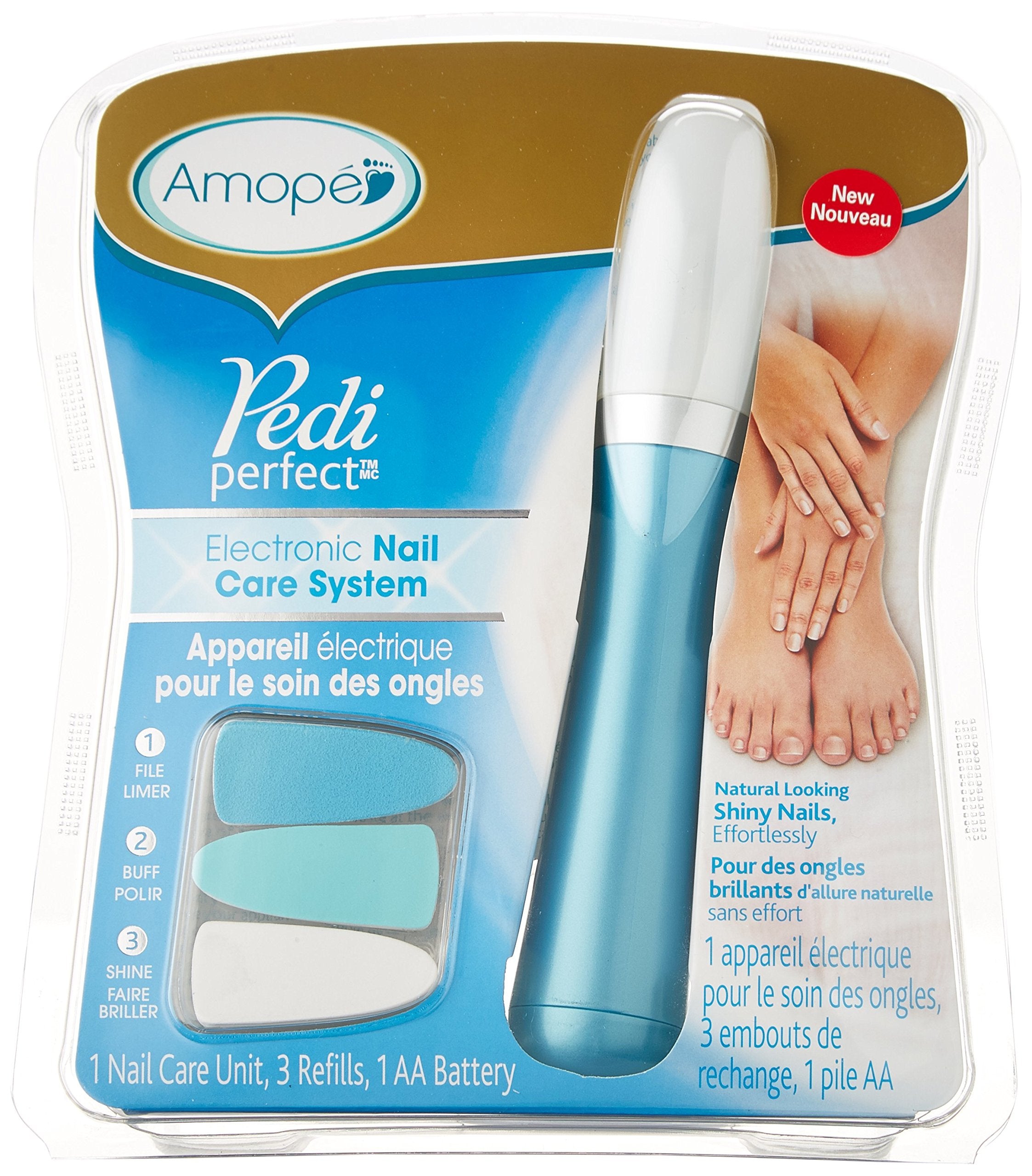 Amopé Pedi Perfect Electronic Nail File with Nail Oil Sample 1 ea